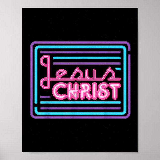 Retro Colourful Quote Jesus Christ Basic Christian Poster (Front)