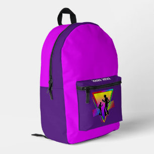 Retro Colourful Rainbow Dancing Vintage Dancer Printed Backpack