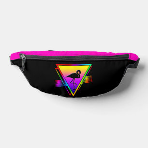 Retro Colourful Rainbow Modern Flamingo Bird Bum Bags