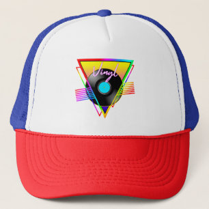 Retro Colourful Rainbow Vinyl Music Record Trucker Hat