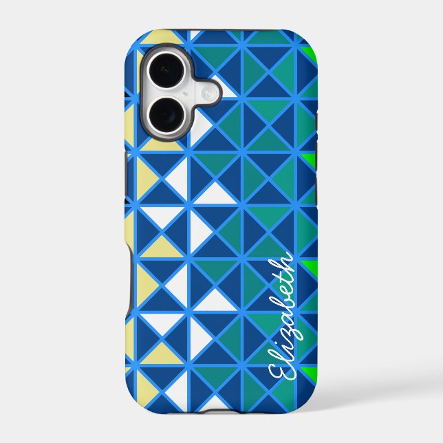 Retro Colourful Squares Modern Geometric Pattern 5 (Back)