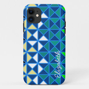Retro Colourful Squares Modern Geometric Pattern 5 Case-Mate iPhone Case