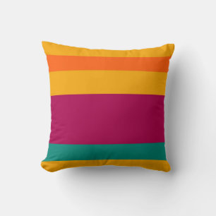 Retro Colourful Striped Pattern Cushion