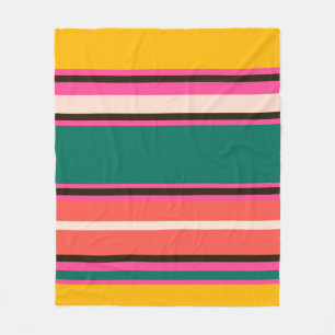 Retro colourful stripes, abstract background fleece blanket