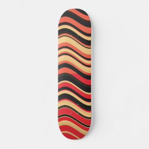 Retro Colourful Stripes Decorative Art 3 Skateboard