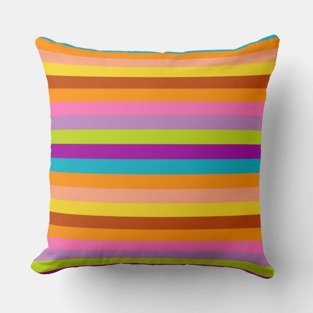 Retro Colourful Stripes Pattern #22 Cushion (Front)