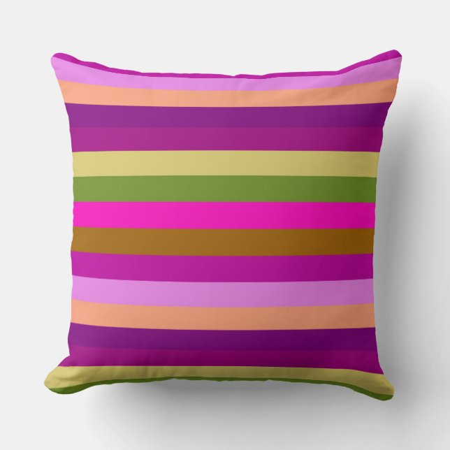 Retro Colourful Stripes Pattern #30 Cushion (Front)