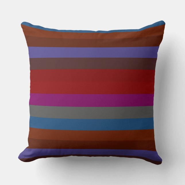 Retro Colourful Stripes Pattern #42 Cushion (Front)