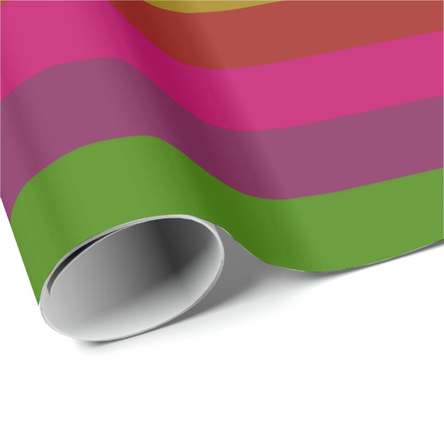 Retro Colourful Stripes Pattern #47 Wrapping Paper (Roll Corner)