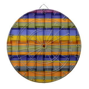 Retro colourful stripes wicker graphic design dartboard