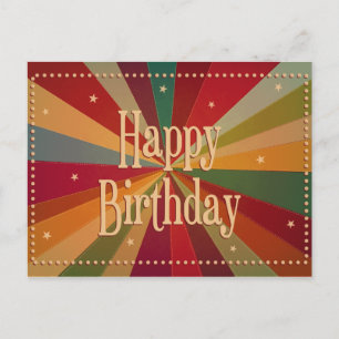 Retro Colourful Sunbeam - Birthday Card