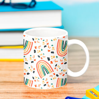 Retro Colourful Sunset Abstract Rainbow Watercolor Coffee Mug