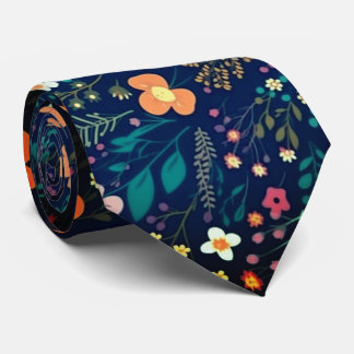 Retro Colourful Tropical Hawaiian pattern Tie