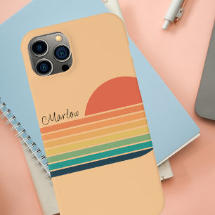 Retro Colourful Vintage Striped Rainbow  iPhone 15 Mini Case