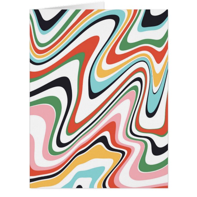 Retro Colourful Wavy Lines Modern Design (Front)