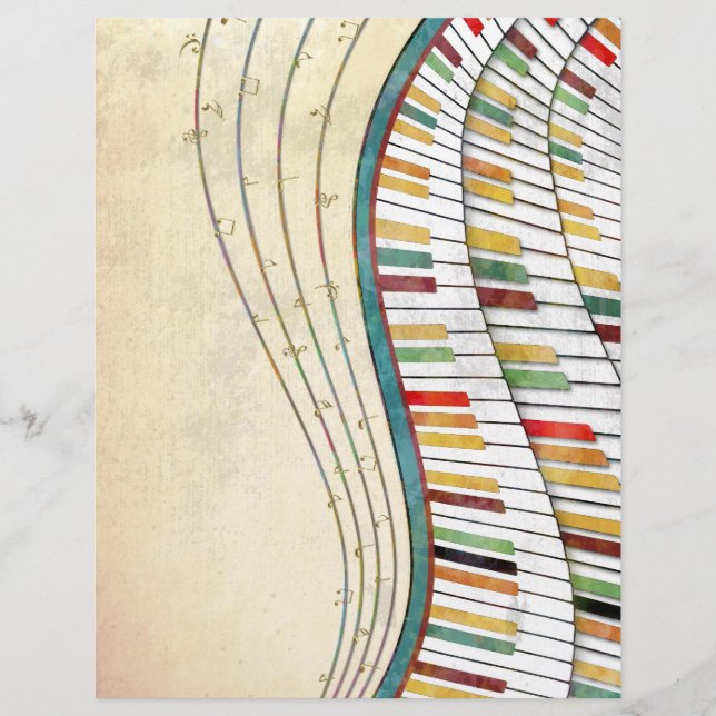 Retro Colourful Wavy Piano  (Front)