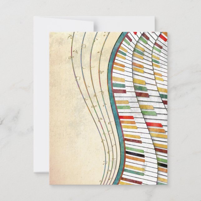 Retro Colourful Wavy Piano  (Front)