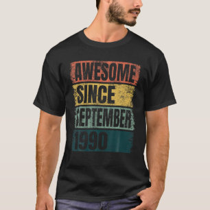 Retro Colours 30th Birthday Gift Awesome Since Sep T-Shirt