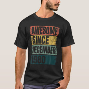 Retro Colours 40Th Birthday Gift Awesome Since Dec T-Shirt