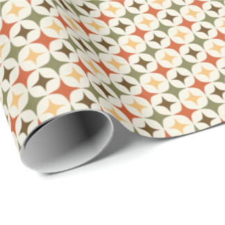 Retro Colours Atomic 50s Shapes Pattern Wrapping Paper