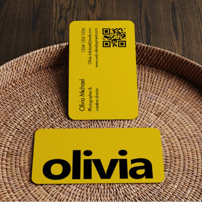 Retro Colours & Bold Brand Name, Coloured  Business Card (Creator Uploaded)