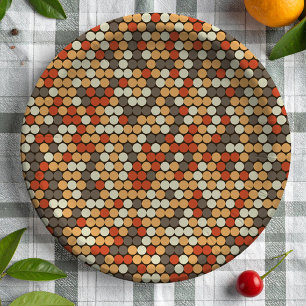 Retro colours dots pattern paper plate
