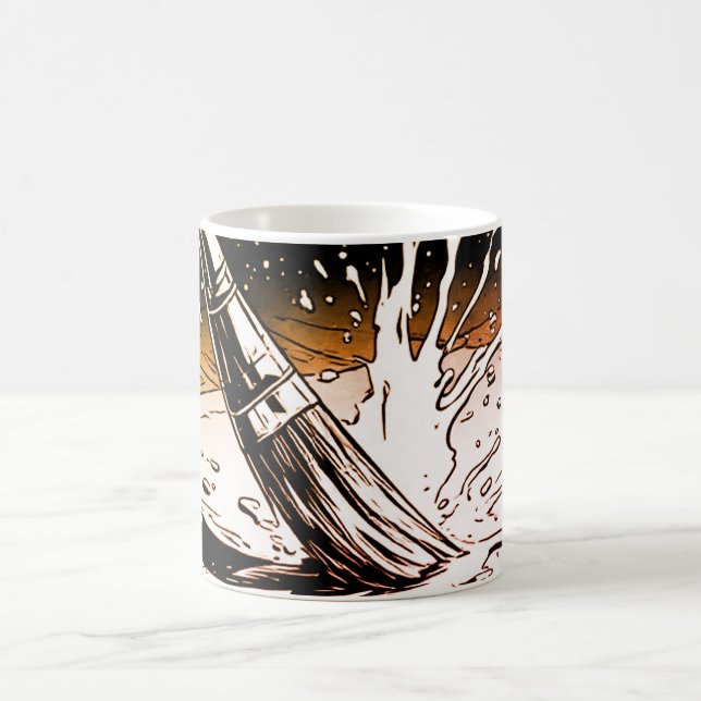 Retro Colours Graphic Style Brush Paint Splotch Coffee Mug (Center)
