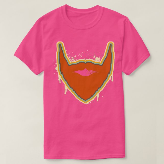 Retro colours in urban street art style beard T-Shirt (Design Front)