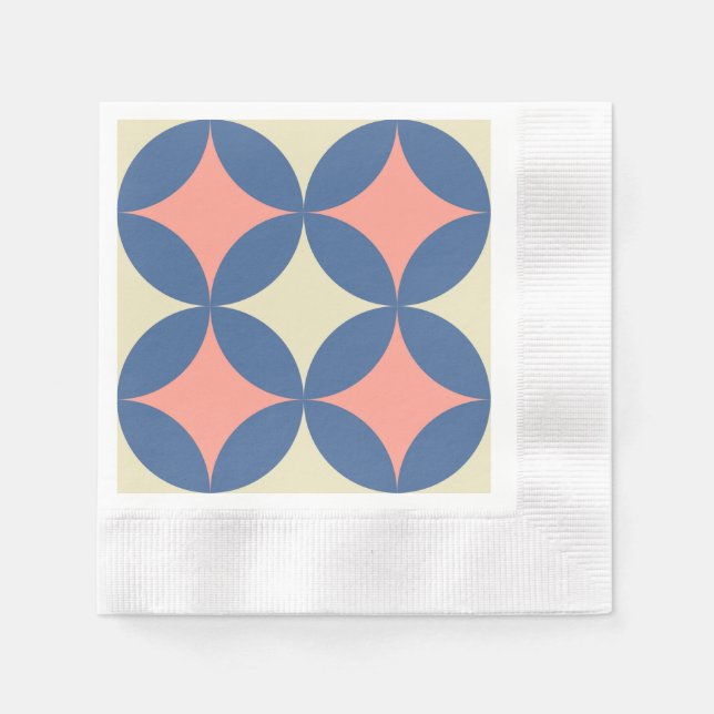 Retro Colours Mid Century Modern Circles Napkin (Front)