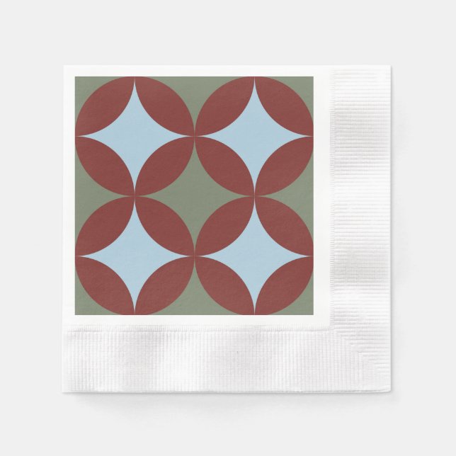 Retro Colours Mid Century Modern Circles Napkin (Front)