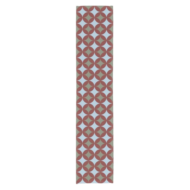 Retro Colours Mid Century Modern Circles Short Table Runner (Front)
