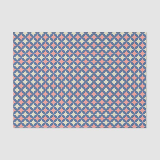 Retro Colours Mid Century Modern Circles Tissue Paper (Front)
