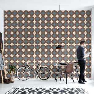 Retro Colours Mid Century Modern Circles Wallpaper