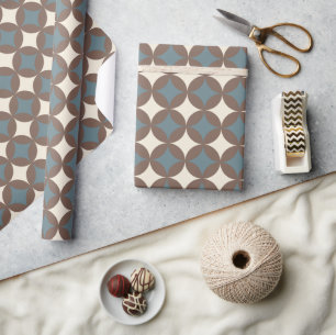 Retro Colours Mid Century Modern Circles Wrapping Paper