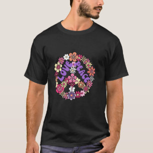 Retro Colours Peace Sign Love 60s 70s Tie Dye Hipp T-Shirt