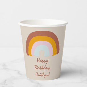 Retro Colours Rainbow Doodle Custom Message Paper Cups
