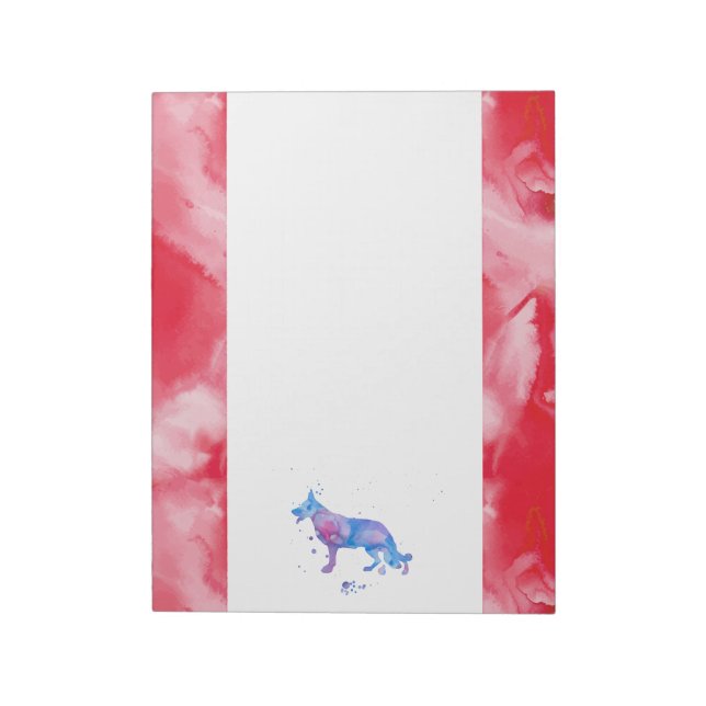 Retro colours Shepherd Dog Notepad (Rotated)