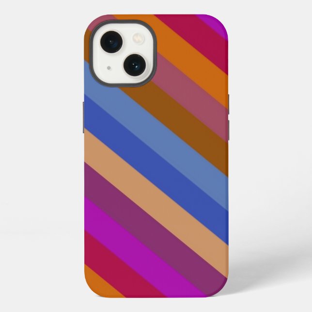 Retro Colours Stripe Pattern iPhone Case (Back)