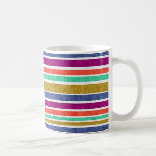 Retro Colours Textured Look Stripes Coffee Mug