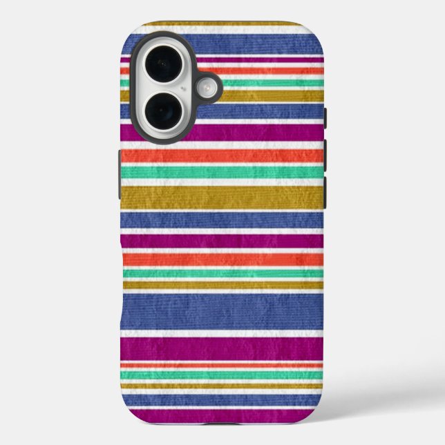 Retro Colours Textured Striped Case-Mate iPhone Case (Back)