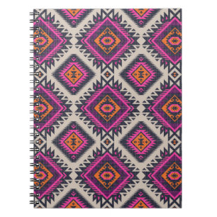 Retro colours, tribal Navajo design. Notebook