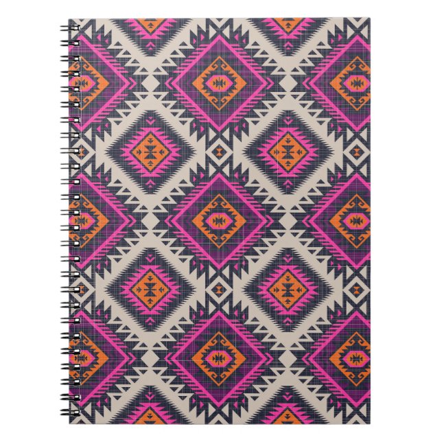 Retro colours, tribal Navajo design. Notebook (Front)