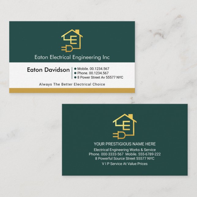 Retro Column Layers Electrical Business Card (Front/Back)