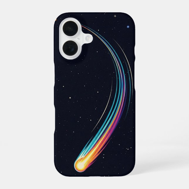 Retro Comet Trail iPhone 16 Case (Back)