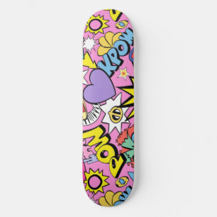Retro Comic Book Pop Art Collage Skateboard