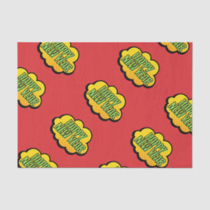 Retro Comic Book Style Happy New Year Tissue Paper