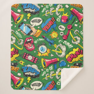 Retro Comic Boom Gadget Blanket