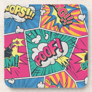 Retro Comic Explosion - Vibrant Pop Art Coaster