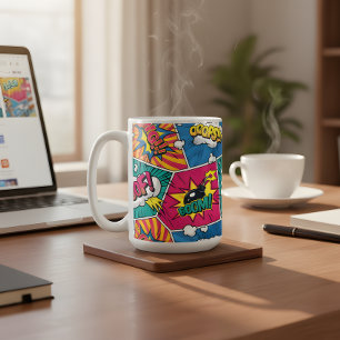 Retro Comic Explosion - Vibrant Pop Art Coffee Mug