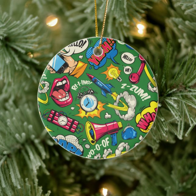 Retro Comic Gadgets - Pop Art  Ceramic Tree Decoration (Tree)